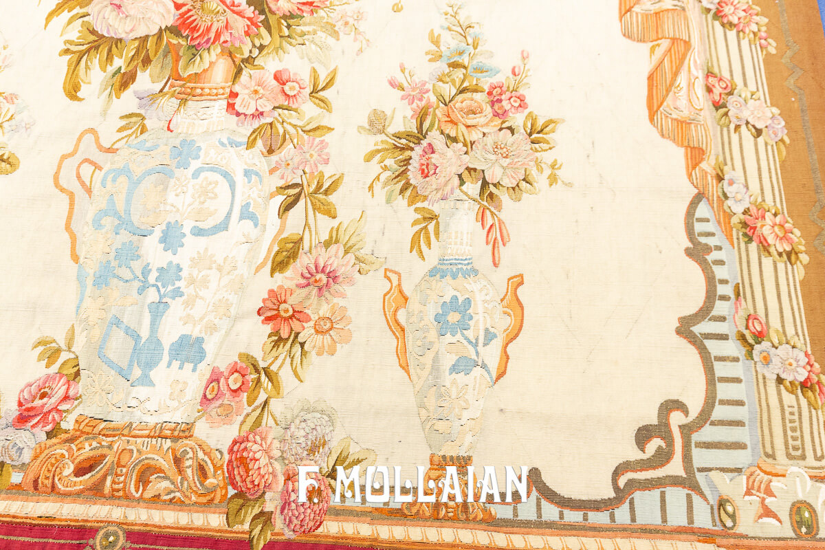 Aubusson Rug Flat-weave n°:387091